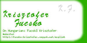 krisztofer fucsko business card